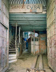 "Somos Cuba" Sign in a Dilapidated Havana Alley