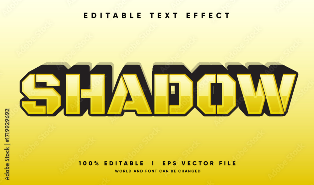Poster shadow vector text effect with modern style