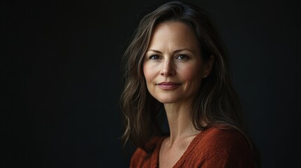 Elegant Portrait of a Woman with Natural Beauty and Warm Tones