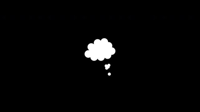 Bubble Cloud Thinking Animation with Black Background