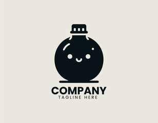 Obraz premium Smiling Potion Bottle Logo Design