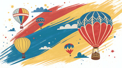 Fototapeta premium Albuquerque International Balloon Fiesta Abstract Flat Lay Background