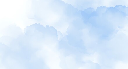 Soft blue sky with scattered white clouds and gentle light diffusion