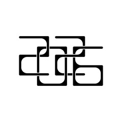 2026 Happy New Year logo text design