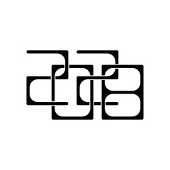 2028 Happy New Year logo text design