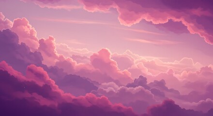 Vivid pink and purple clouds fill the sky during a dramatic sunset or sunrise