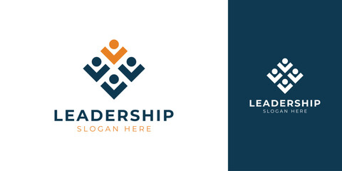 Leadership Logo with Abstract Human Figure Vector Design