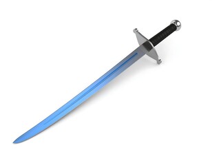 3D rendered sword on white background