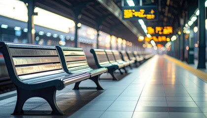 Empty train station platform