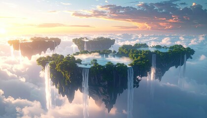 Floating islands scenic view