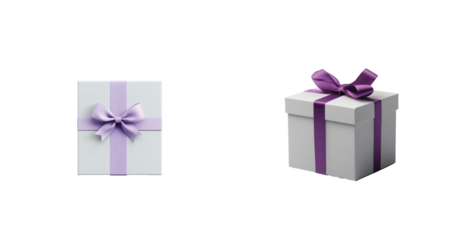 Elegant purple ribbon gift boxes for special occasions