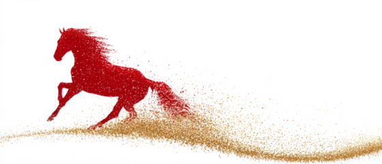 Little Red Fire Horse with Golden Spark Trail, 2026