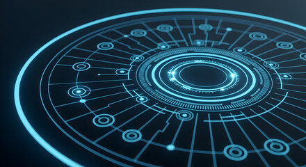 Abstract Futuristic Technological Interface Design with Glowing Light