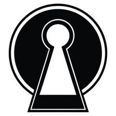 Classic keyhole symbol design iconic security privacy access entrance secret emblem silhouette
