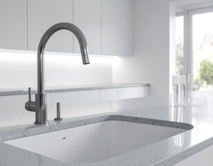 Modern kitchen sink and faucet