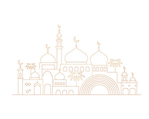 Minimalist line art illustration of a stylized object