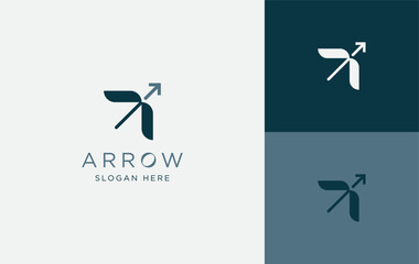 Modern arrow logo design for corporate business, success and growth, isolated concept for marketing and branding, minimal style