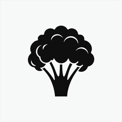 broccoli icon silhoutte vector style with white background
