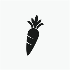 carrot icon silhoutte vector style with white background