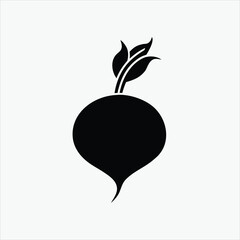 beetroot icon silhoutte vector style with white background.