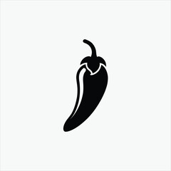 chili pepper icon silhoutte vector style with white background