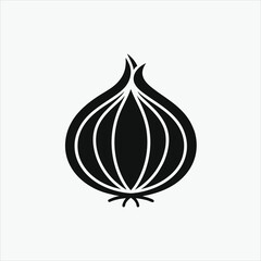 onion icon silhoutte vector style with white background