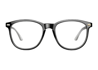 Framed Eyeglasses with White Temples and Transparent Lenses spectacles optical isolated on a transparent background