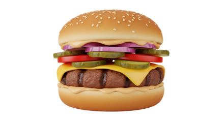 Juicy gourmet burger with fresh toppings and melted cheese