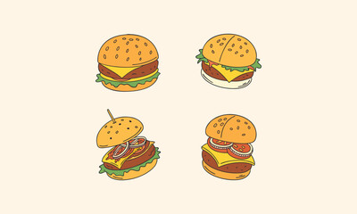 Tasty Burger Fast Food Icon