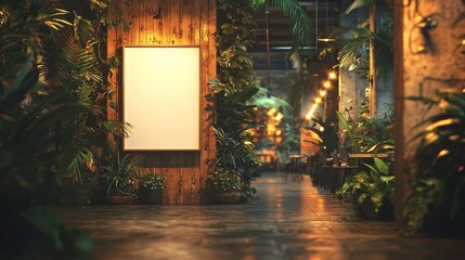 Tranquil corporate room with white frame and lush greenery enhancing urban ambiance