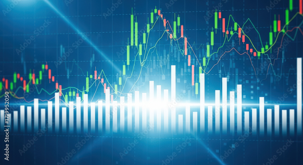 Aufkleber stock market chart with rising and falling trends a visual representation of financial data and inve