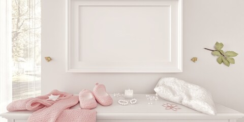 Chic Modern Nursery Frame with Soft Textiles and Decorative Details