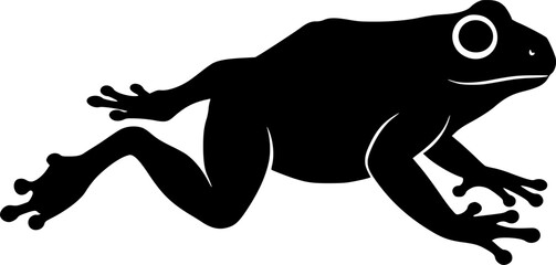 Frog silhouette jumping with extended legs webbed feet and smooth body amphibian animal leaping
