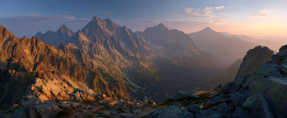 sunset over the mountains