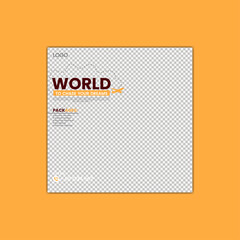 Modern Travel Social Media Post Template for Instagram and Facebook &ndash; Vacation, Holiday, Tourism Banner Design