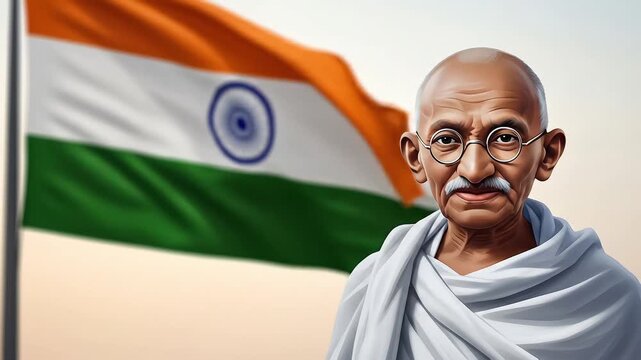 mahatma gandhi indian flag symbol of india