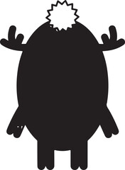 Black Silhouette of a Cute Cartoon Monster vector illustration