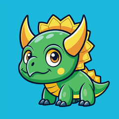 design logo vector icon illustration cartoon triceratops