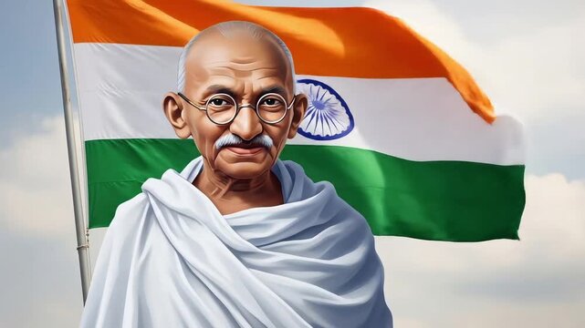 mahatma gandhi indian flag freedom leader patriotism