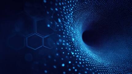 Obraz premium blue digital data vortex hexagons