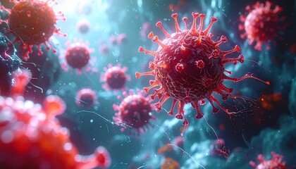 Microscopic Illustration of Influenza Hemagglutinin Binding to Host Receptor