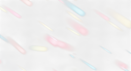 Pastel colored sprinkles falling on transparent background, isolated