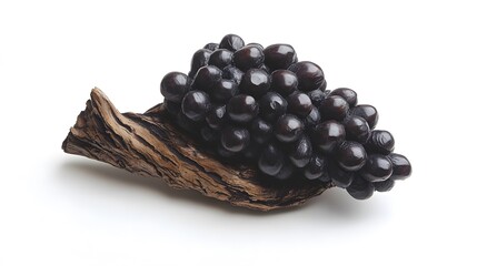 Bunch of Grapes Sculpture, Wood Carving, on White Background, Abstract Image, Texture, Pattern Background, Wallpaper, Smartphone Cover and Screen, PC, Laptop, 9:16 and 16:9 Format