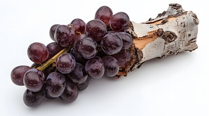 Bunch of Grapes Sculpture, Wood Carving, on White Background, Abstract Image, Texture, Pattern Background, Wallpaper, Smartphone Cover and Screen, PC, Laptop, 9:16 and 16:9 Format