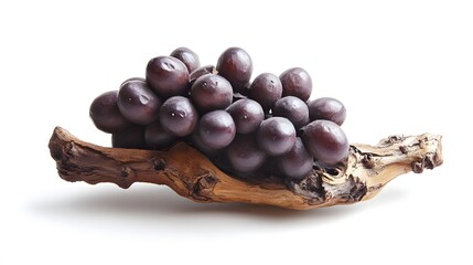 Bunch of Grapes Sculpture, Wood Carving, on White Background, Abstract Image, Texture, Pattern Background, Wallpaper, Smartphone Cover and Screen, PC, Laptop, 9:16 and 16:9 Format