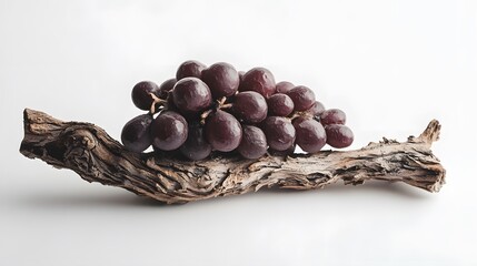 Bunch of Grapes Sculpture, Wood Carving, on White Background, Abstract Image, Texture, Pattern Background, Wallpaper, Smartphone Cover and Screen, PC, Laptop, 9:16 and 16:9 Format