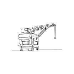 Industrial crane in continuous line drawing style