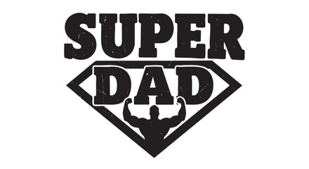 Super Dad Father's Day Logo with Strongman