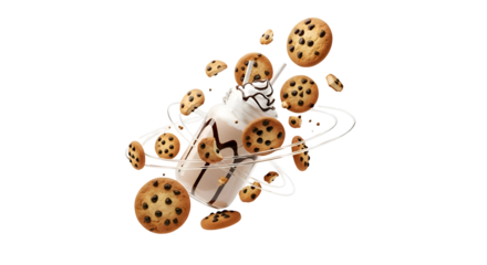 Indulgent chocolate chip cookie milkshake swirls delight