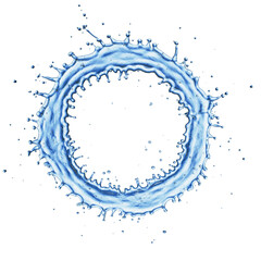 Fototapeta premium blue water splash isolated on white background